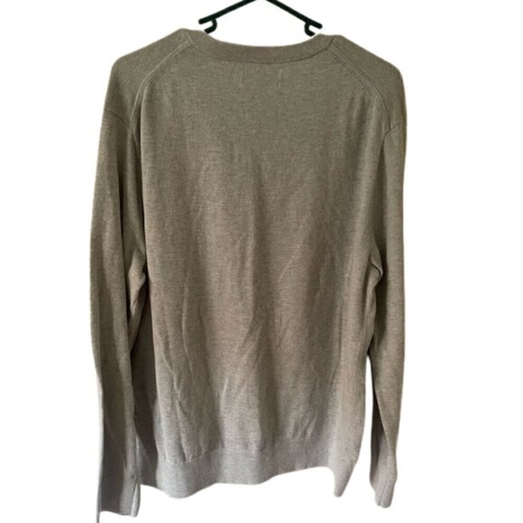 Nautica Mens Pullover Sweater Gray Heathered V Neck Long Sleeve L - Picture 2 of 7